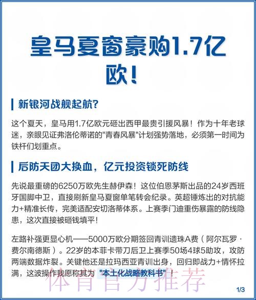 皇马连续3个夏窗获得盈利 总收入超过1.6亿欧元 皇马连续3个夏窗获得盈利 总收入超过1.6亿欧元